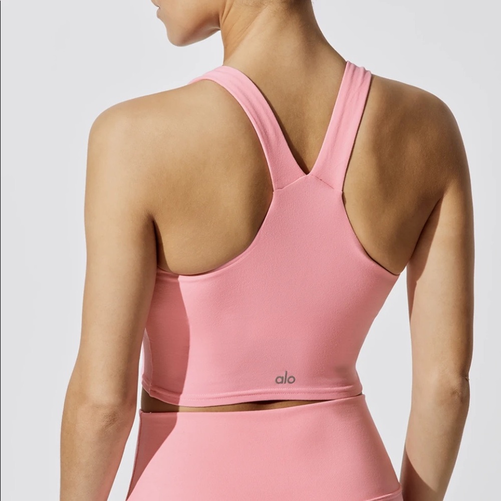 Pre-owned Alo Yoga Real Tank Bra Macaron Pink sz M